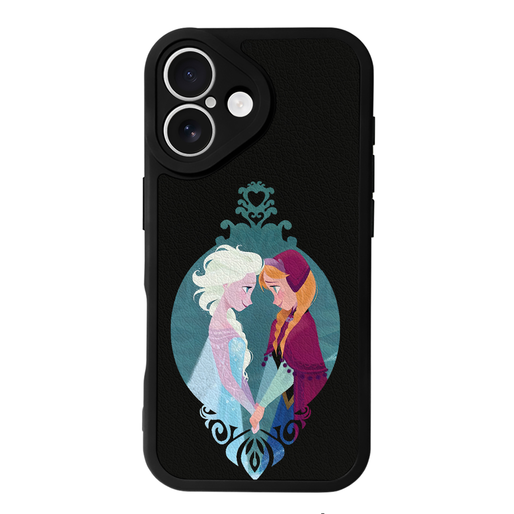（画像用） アナと雪の女王 アンナ エルサ Frozen Anna Elsa 【iPhone 16シリーズ対応】シリコンスマホケース（レザー調） 材質：シリコン